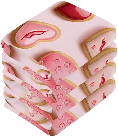 Sweet Valentines Day Cookies Washcloth Set