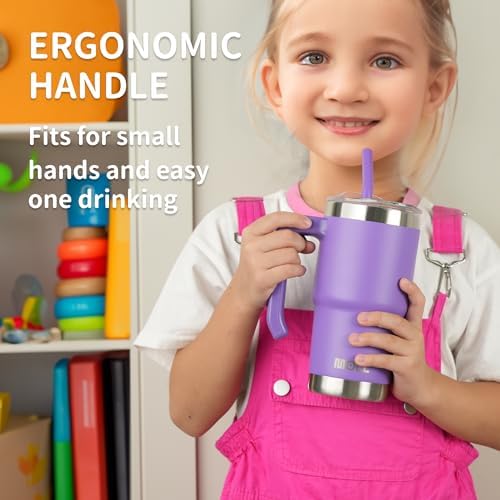 Mollcity Kids Travel Tumbler with Handle Stainless Steel Leak-Proof BPA-Free