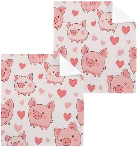 Xigua Cute Pig Washcloth Set