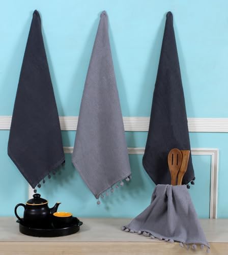 Set of 4 100 Cotton Waffle Weave Kitchen Towels Soft Durable Absorbent