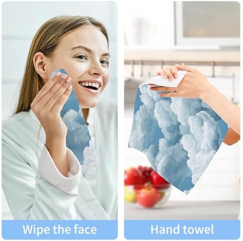 Xigua White Clouds Washcloth Set Fast-Drying Versatile Towels