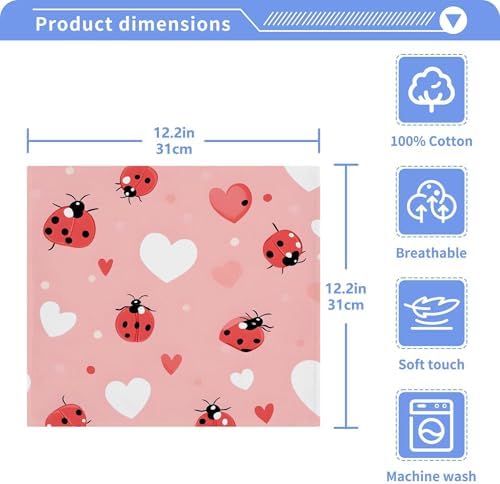 Xigua Ladybugs Washcloth Set - Fast Dry Safe Kitchen Family Essentials