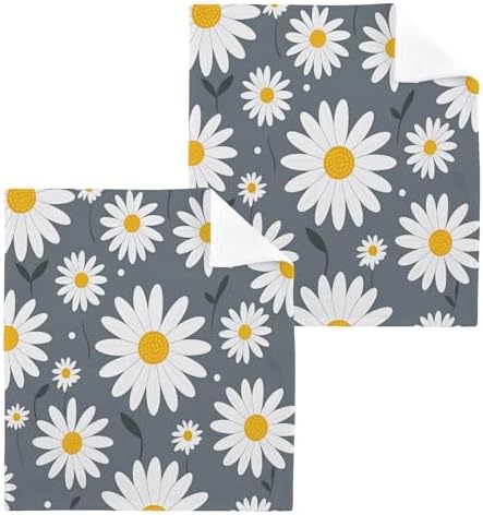 Daisy Flower Washcloth Set Soft Reusable for Babies Travel Use