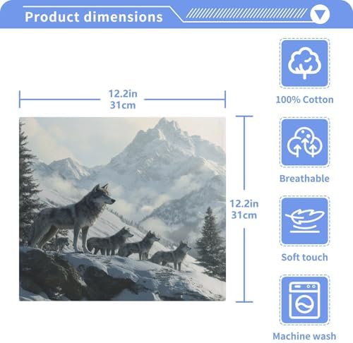 High-Quality Wolf Washcloths