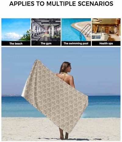 Chees D Zone - Retro Leaves Bath Towel Set Antibacterial Soft Durable