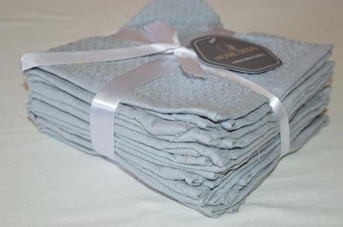 100 Cotton Washcloth Set of 6 12x12 inches Compact gray