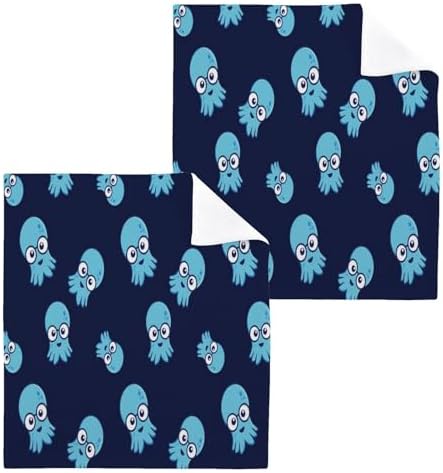 Funny Octopus Washcloths 2 Pack Soft Absorbent Baby Face Towels