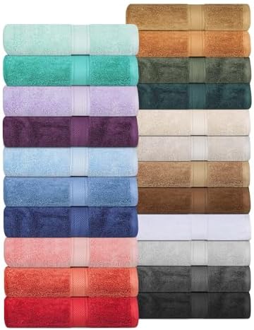 Superior Luxury Egyptian Cotton Pile Bath Towels Set Ultra Soft Plush