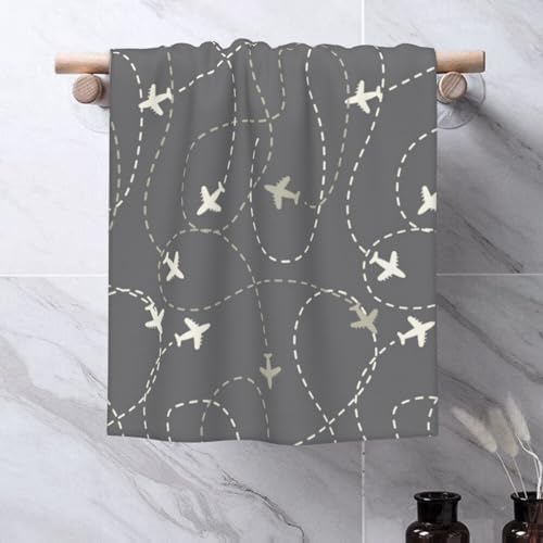Pevtufa Airplane Routes 275x16in Washcloths for Bathroom Spa Gym Face Towels