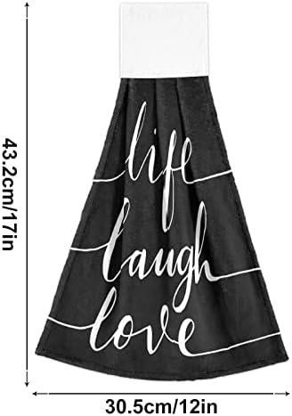 Oarencol Kitchen Towels Black Kitchen Hand Towels with Loop Absorbent 12x17inx2