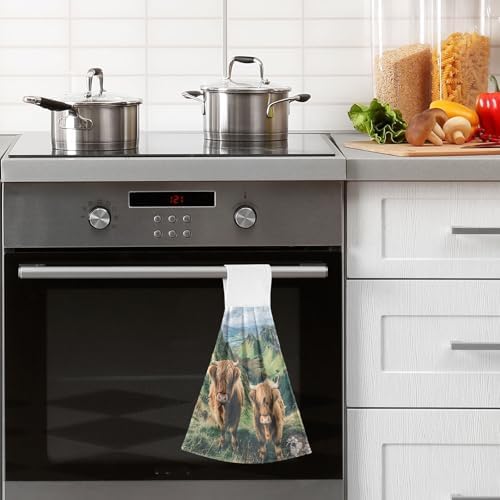 Highland Cows Kitchen Towel Hanging Loop