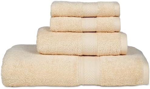 Luxury 4-Piece Bath Towels from Casa Lino Premium Cotton Soft Absorbent