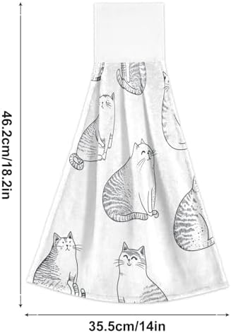 KLL Funny Singapuracats White Towels with Hook Loop Set