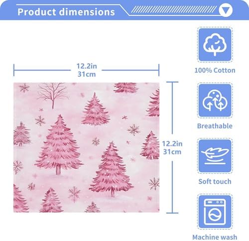 Xigua Christmas Washcloth Set - 12x12 Absorbent Towels for Home Kitchen Use