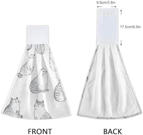 KLL Funny Singapuracats White Towels with Hook Loop Set