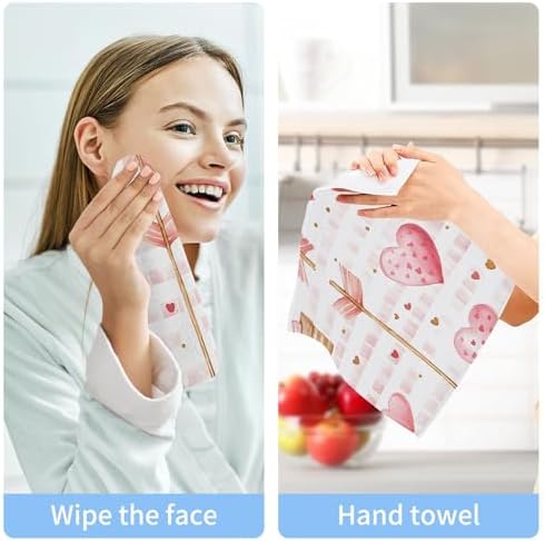 Valentines Day Heart-Shaped Washcloth Set