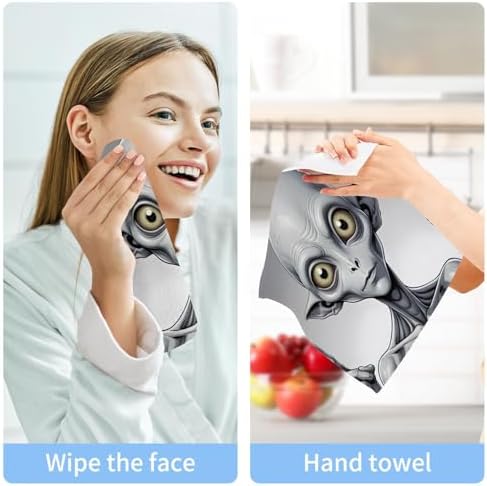 4-Piece Washcloth Set with Alien Print