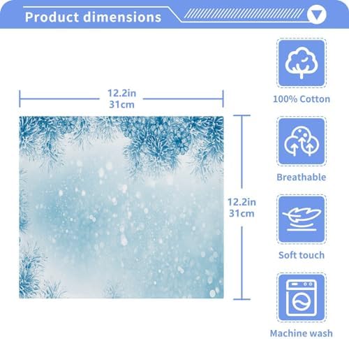 Compact Christmas Snowflakes Washcloth Set Soft Reusable for Baby Kids