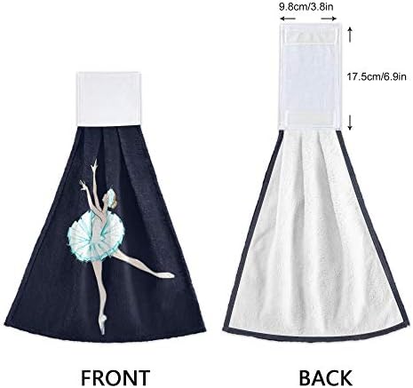 YYZZH Ballerina Girl Dance Swan Lake Theater Costume Hand Towel Set of 2