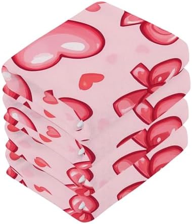 Xigua Hearts and Bows Premium Washcloth Set