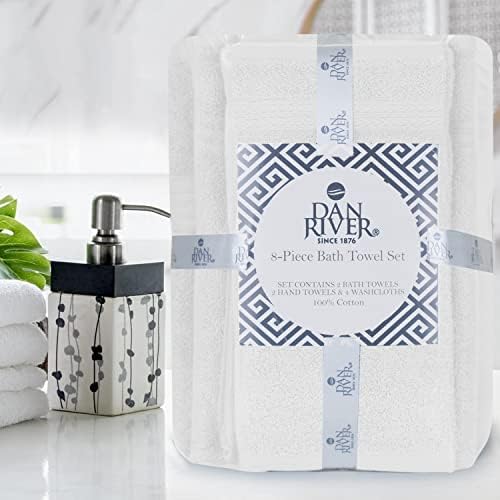 Elegant 8-Piece Cotton Towel Set Soft Absorbent Machine Washable