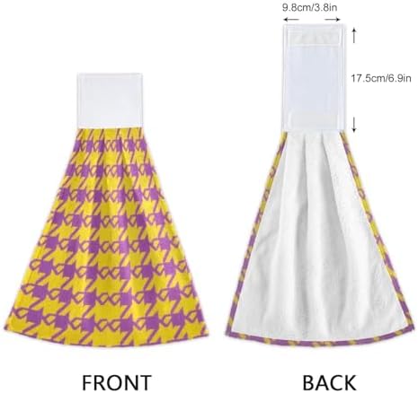 SyXIOP Houndstooth Pattern Bath Towels Set of 2 with Hook Loop