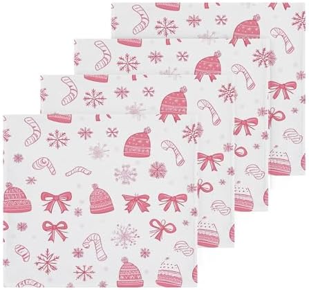 Xigua Christmas Bows Washcloths 12x12 Inch Set of 2