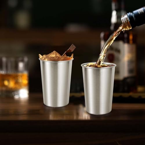 5Pack 12oz Stainless Steel Pint Cups