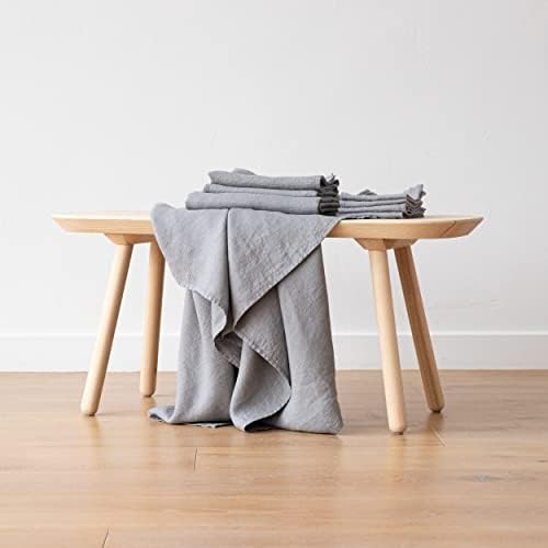 LinenMe Hand Towels Set of 4 12x12 Graphite Soft Dries Quickly
