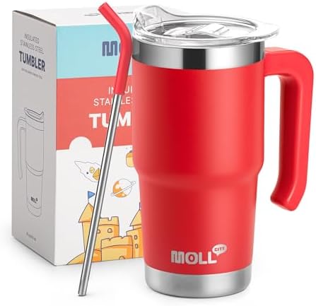 Travel-friendly stainless steel tumbler mug with lid and straw for kids