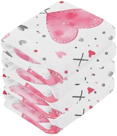 Xigua Valentines Day Hearts Washcloths Set of 2 - 12x12 Inch