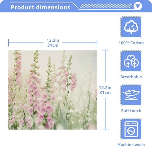 Xigua Wildflowers Washcloth Set - Fast Drying Cotton Towels for All Uses