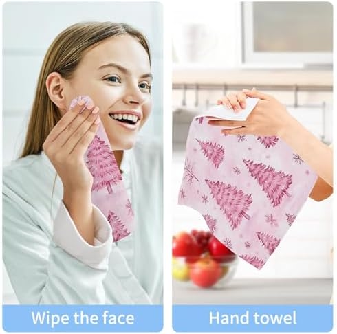 Xigua Christmas Washcloth Set - 12x12 Absorbent Towels for Home Kitchen Use