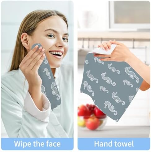 10-2 Pack 12x12in Soft Cotton Washcloths for Face Hand Durable Vibrant