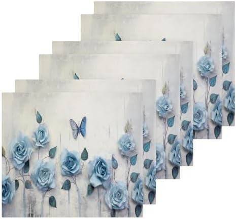 Blue Rose Washcloth Set for Washable Reusable Baby Face Towels