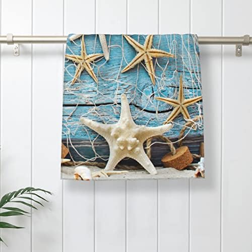 CoVasa Nautical Seashell Hand Towels for Bath Ultra Soft Durable