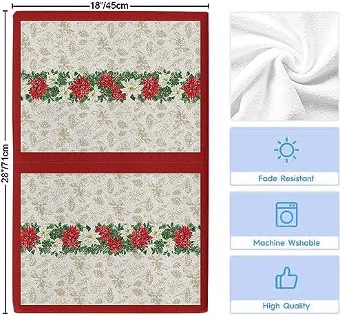 YOUNGKIDS Kitchen Towels Pack of 4 Poinsettia Design
