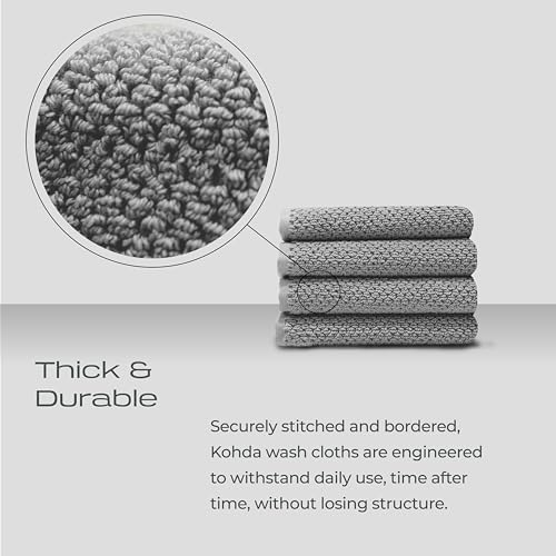 Luxury Face Washcloths Silver Infused 4-Pack
