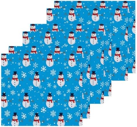 Christmas Snowman Washcloth Set - Soft Reusable Washable for Home Kitchen