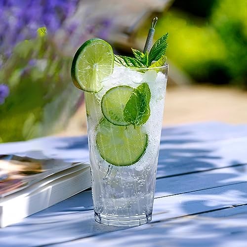 HONGBOLI Unbreakable Shatterproof Plastic Drinking Glasses Set of 6