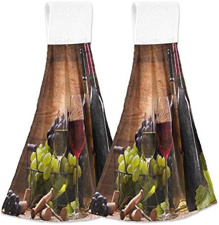 Durable Wooden Grape Towels Retro Kitchen Decor Engagement Set