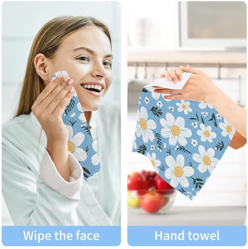 Yettasbin Daisy Flower Washcloth Set for Classification