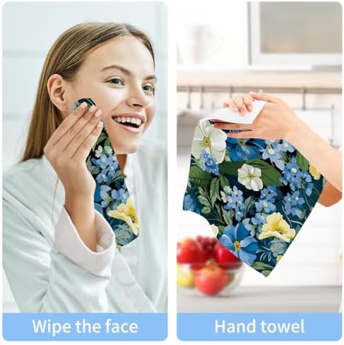 Floral Beauty Washcloth Set Soft Absorbent 12x12