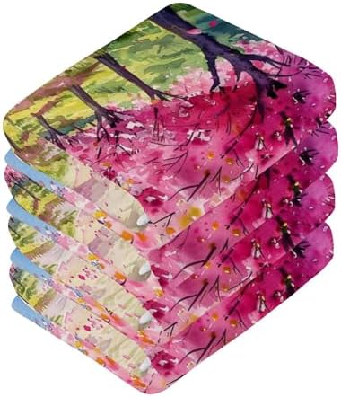 Xigua Peach Tree Washcloth Set 12x12 inch Fast Drying