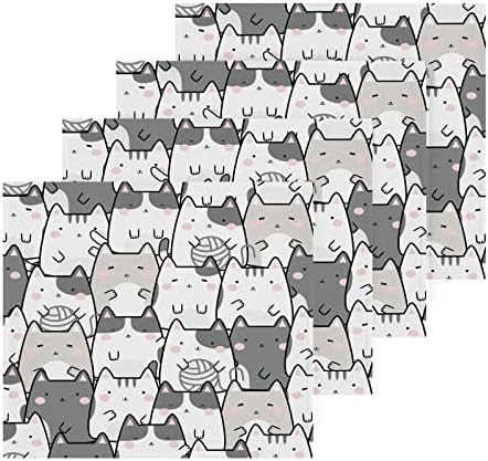 Burbuja Kawaii Cute Cats 4 Pack Washcloths