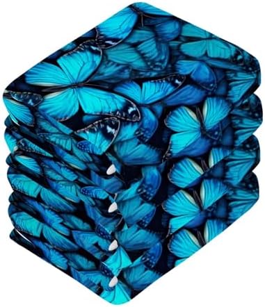 Blue Butterfly Washcloth Set Soft and Reusable