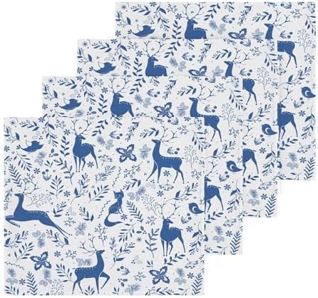 Xigua Christmas Deer Washcloths Set of 2 12x12 Inch
