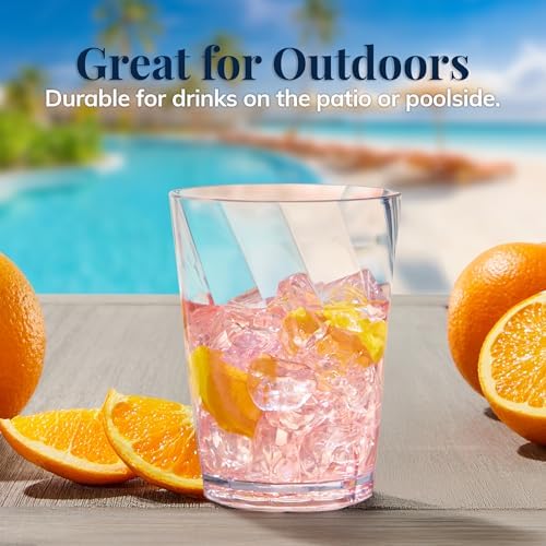 8-Piece Acrylic Optix Plastic Reusable Drinking Glasses