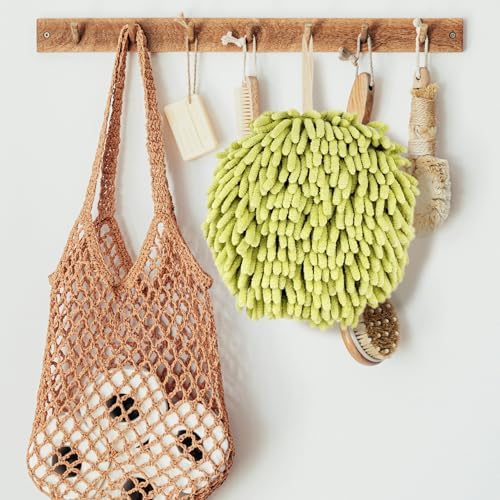 Fuzzy Ball Hand Towel 2-Pack Chenille Towels for Bathroom and Kitchen