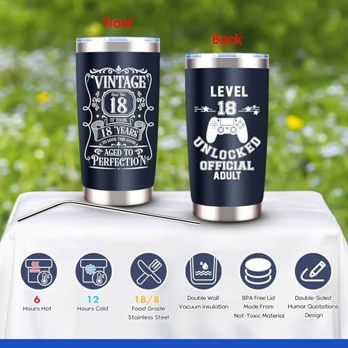 8 Pcs Happy 18th Birthday Gift Set for Boys
